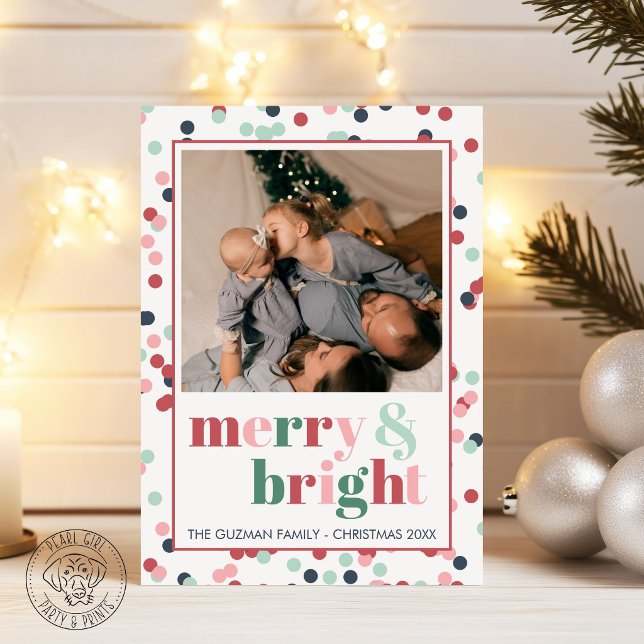 Cheerful Merry & Bright Holiday Card (Creator Uploaded)