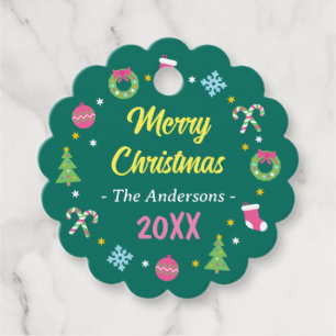 Cheerful merry Christmas Favour Tags