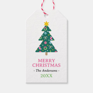 Cheerful merry Christmas Gift Tags