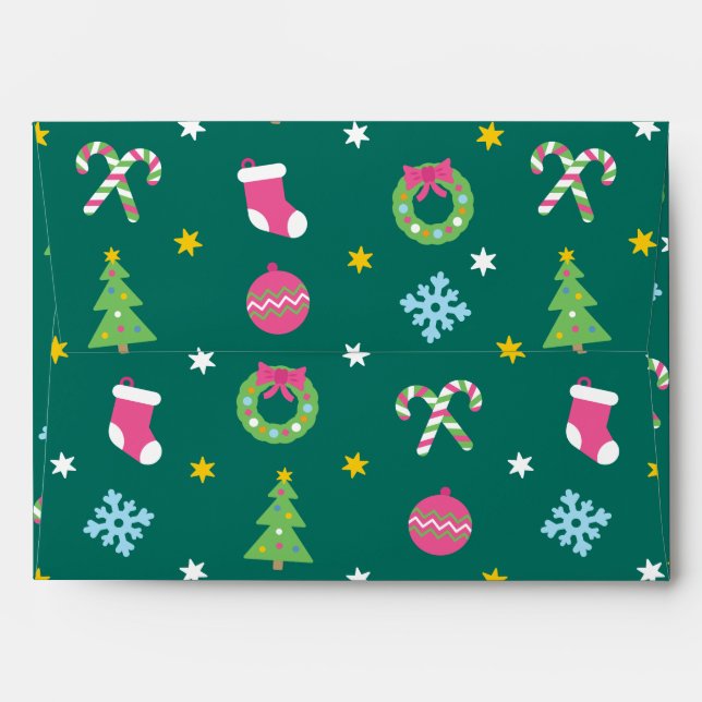 Cheerful merry Christmas pattern Envelope (Back (Top Flap))