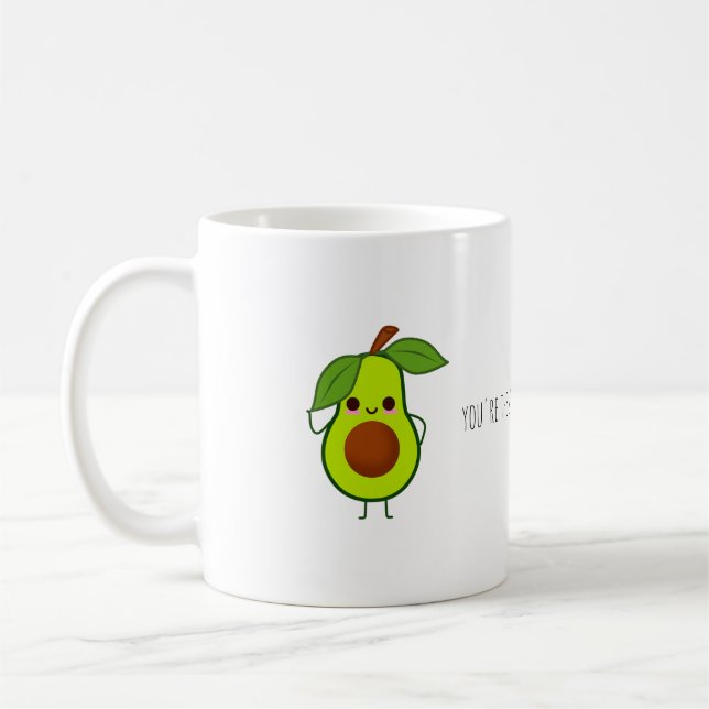  Cheerful Morning Avocado Sayings Coffee Mug (Left)