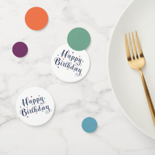 Cheerful Multicolor Happy Birthday Dots Confetti