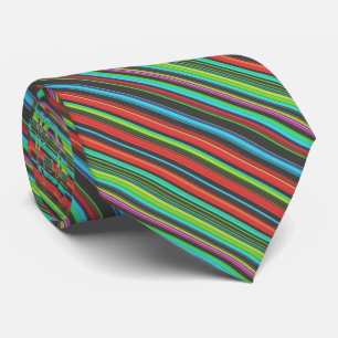 Cheerful Multicolored Stripe Pattern Tie