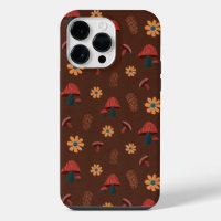 Cheerful Mushroom Nature Lover Pattern (Brown)