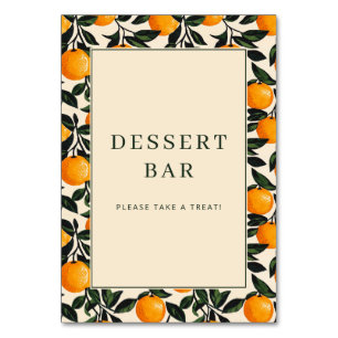Cheerful Orange Citrus Border Table Number