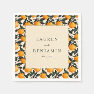 Cheerful Orange Citrus Fruit Napkin