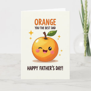 Cheerful Orange Dad Day Card