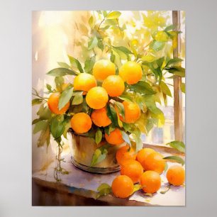 Cheerful Orange Tree in Pot Poster