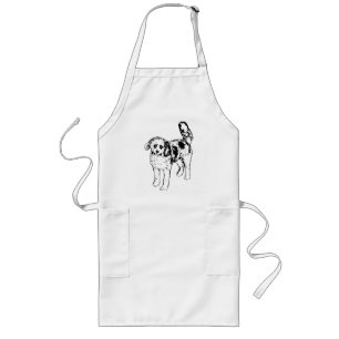 Cheerful Outlines for Warm Pet Inspired Holiday Me Long Apron