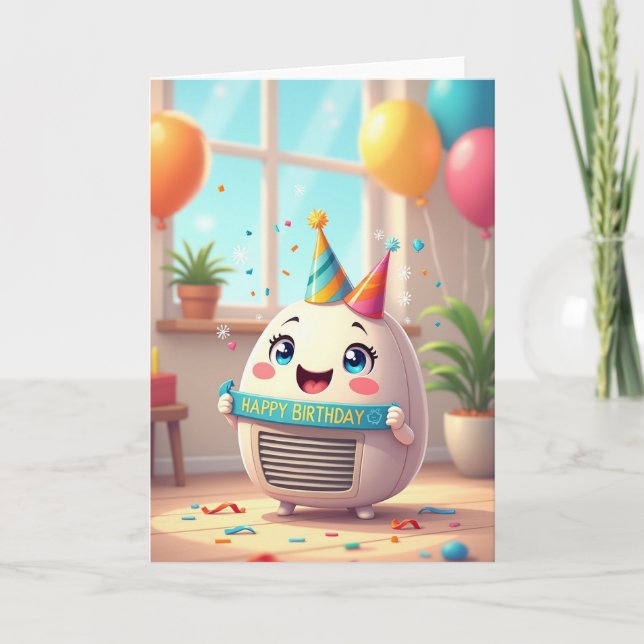 Cheerful Party Hat Card (Front)