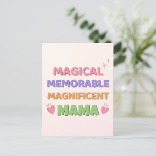 Cheerful Pastel Magical Mama Mother's Day  Holiday Postcard