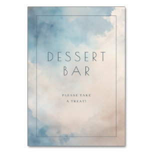 Cheerful Pastel Watercolor Dessert Bar Sign Table Number