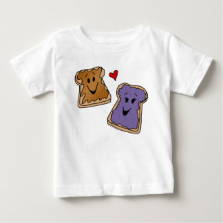 Cheerful Peanut Butter and Jelly Cartoon Friends Baby T-Shirt