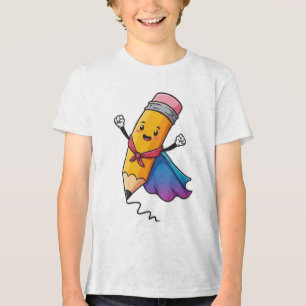 Cheerful Pencil – Colourful & Creative Kids Design Tri-Blend Shirt