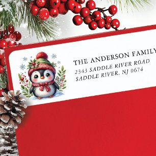 Cheerful Penguin Return Address