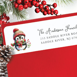 Cheerful Penguin Return Address