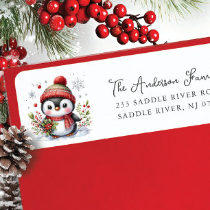 Cheerful Penguin Return Address