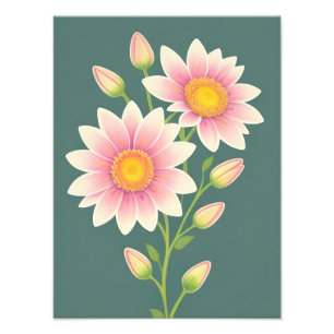 Cheerful Pink Daisies Photo Print