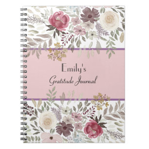 Cheerful Pink Floral Prayer, Praise and Gratitude Notebook