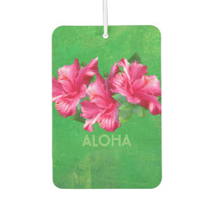 Cheerful Pink Hibiscus Blooms Custom Car Air Freshener