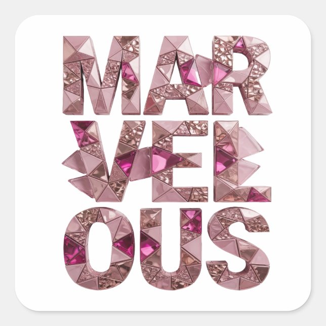 Cheerful Pink MARVELOUS Sticker Graphic (Front)