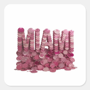 Cheerful Pink MIAMI Label Design