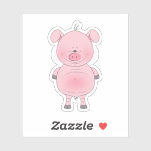 Cheerful Pink Pig Cartoon