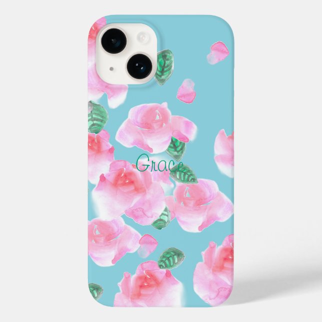 Cheerful Pink Roses iPhone Case (Back)