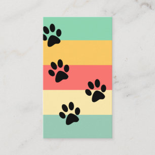 Cheerful Pink Yellow Green Blue Stripes Business Card