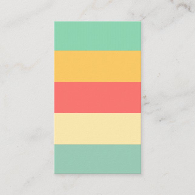 Cheerful Pink Yellow Green Blue Stripes Business Card (Front)