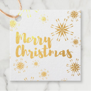 Cheerful, playful design of Merry Christmas Favour Tags