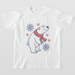 Cheerful Polar Bear Winter Holiday Design T-Shirt