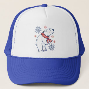 Cheerful Polar Bear Winter Holiday Design Trucker Hat