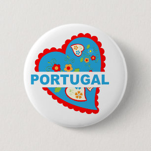 Cheerful Portuguese heart 6 Cm Round Badge