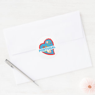 Cheerful Portuguese heart  Classic Round Sticker