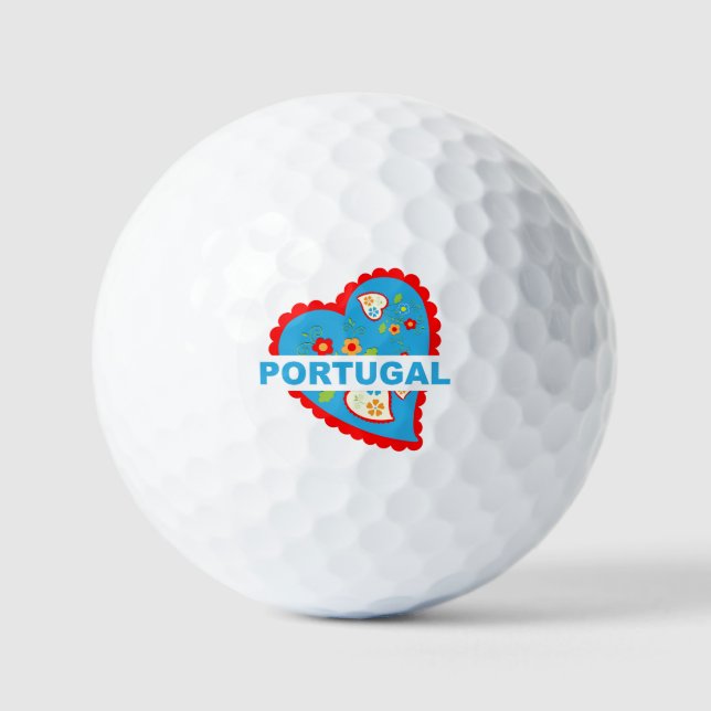 Cheerful Portuguese heart Golf Balls (Front)