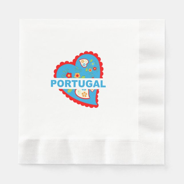 Cheerful Portuguese heart Napkin (Front)