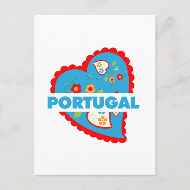 Cheerful Portuguese heart Postcard (Front)