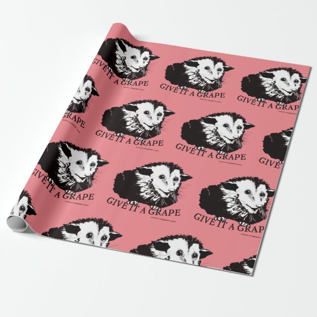 Cheerful Possum Wrapping Paper (Unrolled)