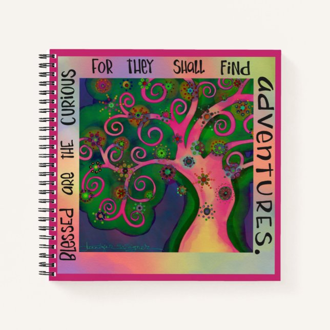 Cheerful Pretty Blessed are the Curious Pretty  Notebook (Front)