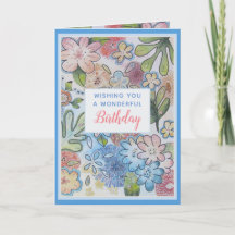 Cheerful Pretty Flower Happy Birthday Card
