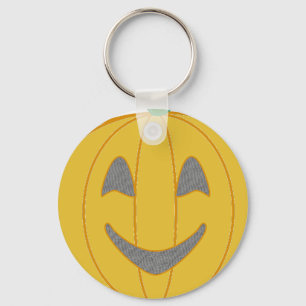 Cheerful Pumpkin Costume Design Halloween Orange Key Ring