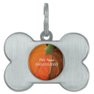 Cheerful Pumpkin Pet ID Tag