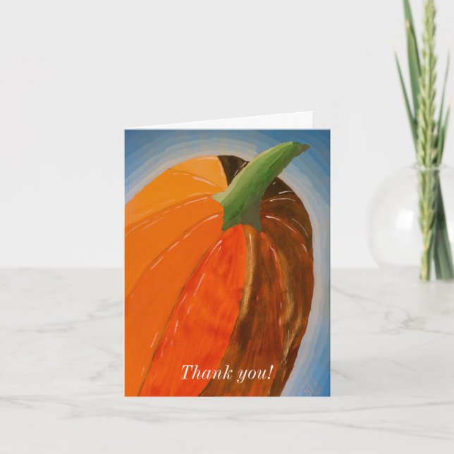 Cheerful Pumpkin Thank You Card (Front)