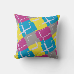 CHEERFUL Purple Blue Yellow Pattern Cushion