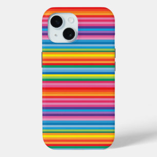Cheerful Rainbow Stripes iPhone 15 Case