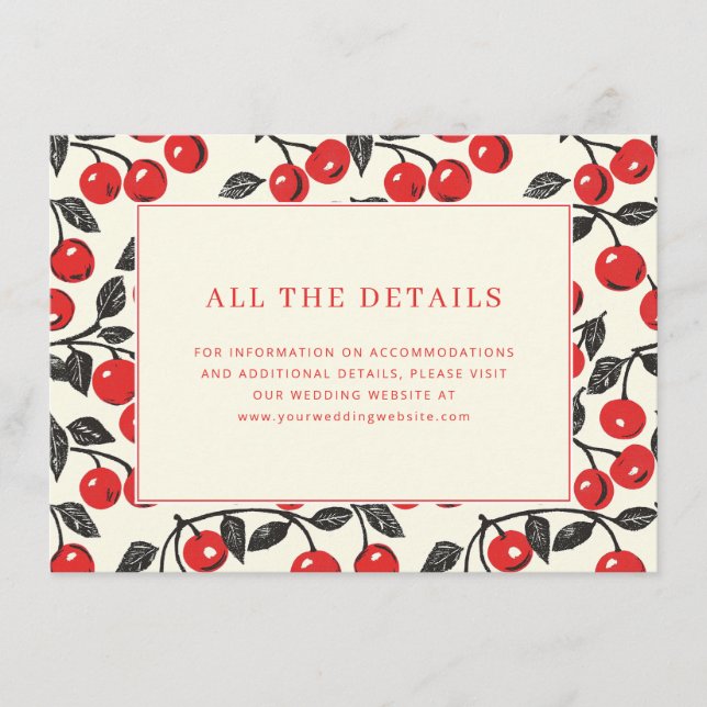 Cheerful Red Cherry Border Enclosure Card (Front)