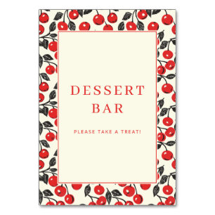 Cheerful Red Cherry Border Table Number