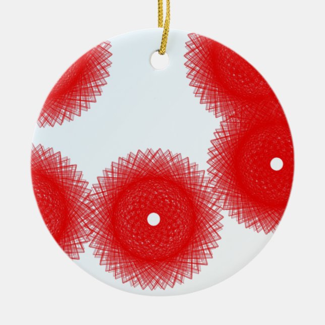cheerful red colour ceramic tree decoration (Front)