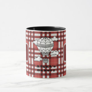 Cheerful Red & White Tartan Mug